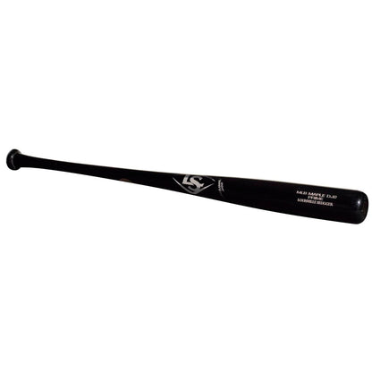 The Louisville Slugger MLB Prime Maple DJ2 Captain Wood Baseball Bat (WBL2683010) is a black maple bat with a white Louisville Slugger logo and text on the barrel, shown on a white background.
