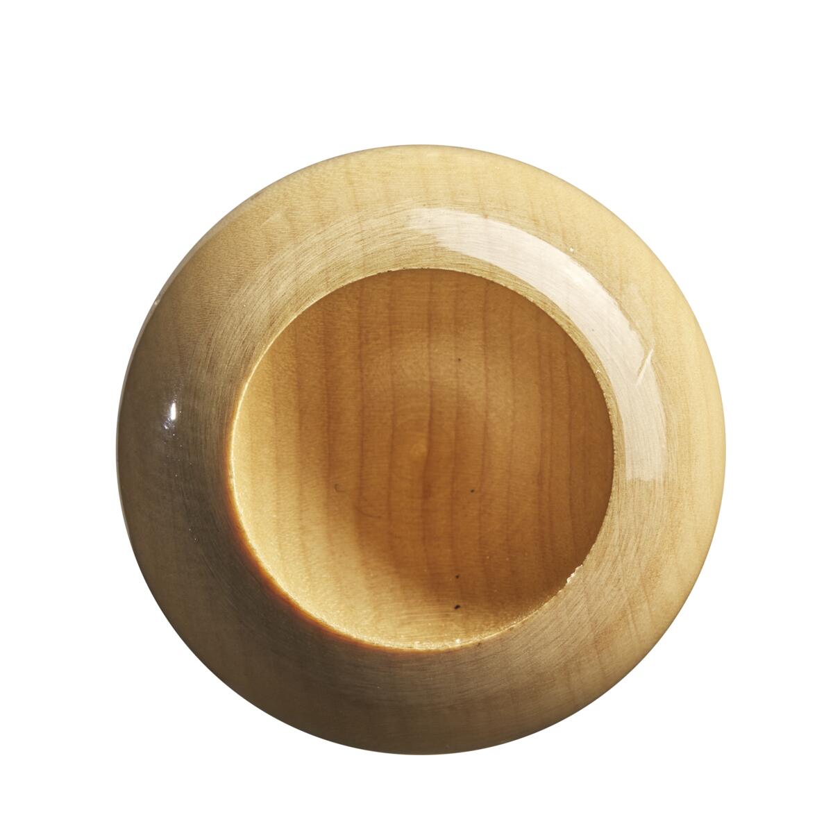 Crafted from a Louisville Slugger Select Cut M9 Maple C271 Wood Baseball Bat (WBL2685010), this wooden bowl with a hole offers a unique tribute to the bat’s balanced swing and renowned quality.