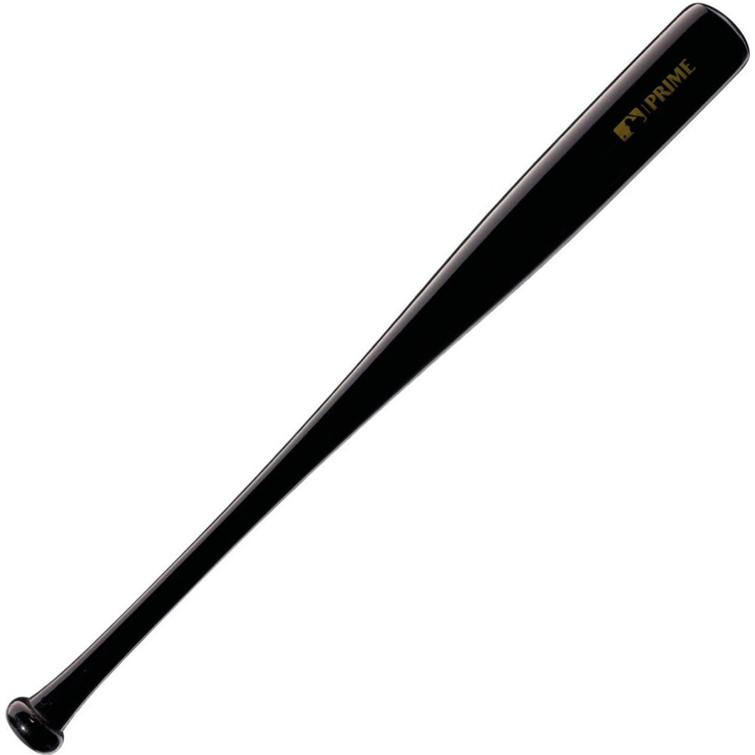 A black Louisville Slugger Youth Prime CY22 Christian Yelich Maple Wood Baseball Bat (WBL2699010) with a small gold PRIME logo near the barrel, shown on a white background.