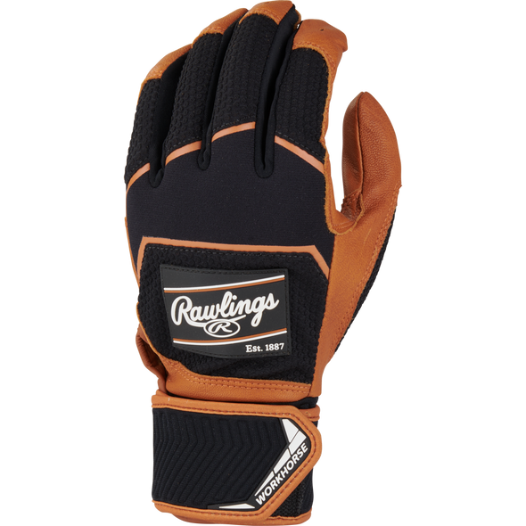 Rawlings Workhorse Adult Batting Gloves with Compression Strap: WHC2BG
