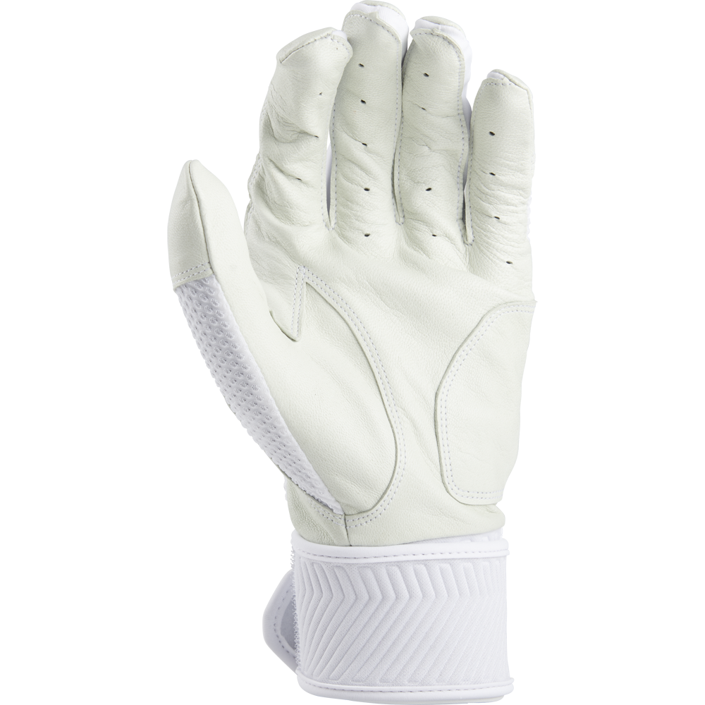 The Rawlings Workhorse Adult Batting Gloves with Compression Strap (WHC2BG), featuring an Oiltac leather palm, are shown against a white background.