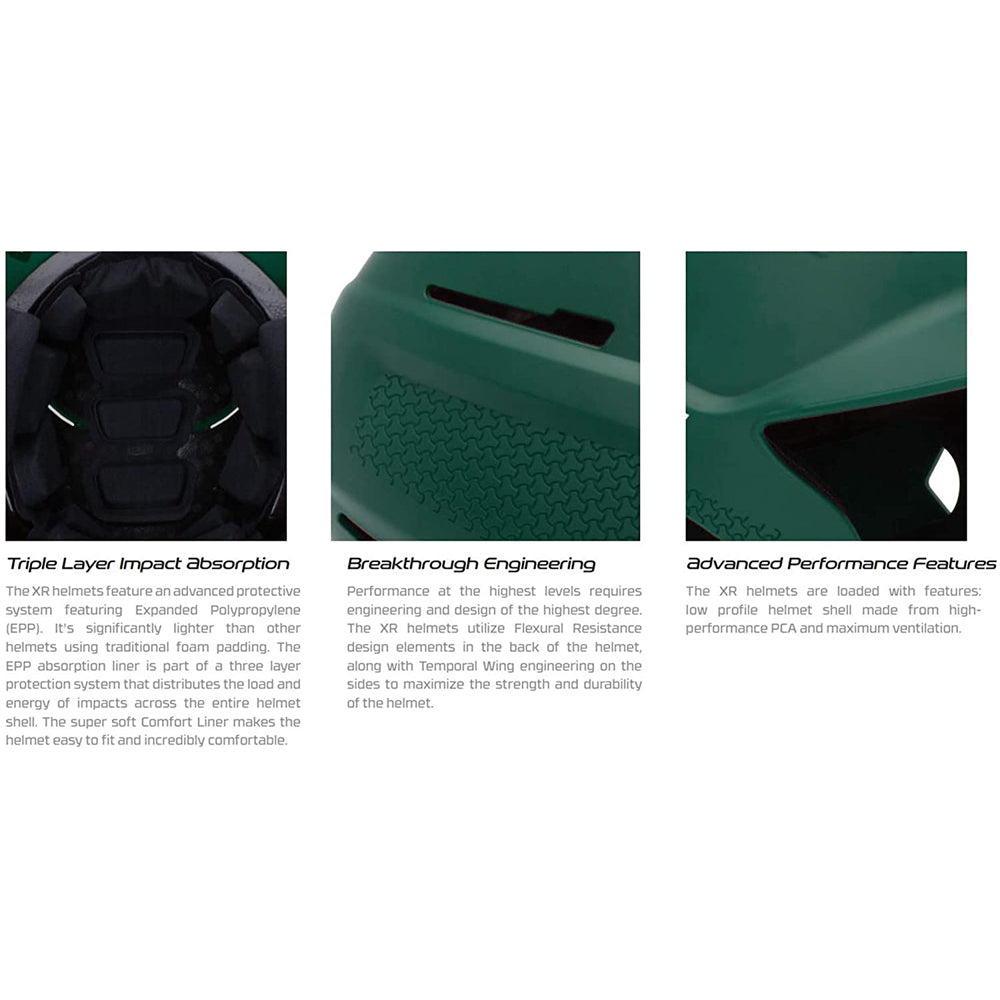 A close-up of the Schutt XR1 Softball Batting Helmet with Mask (XR1 334200), showcasing its integrated facemask for batter protection.