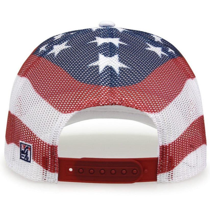 NSA Classic Series White USA Flag Snapback Hat: GB452US-W