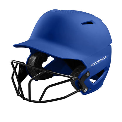 The EvoShield XVT Matte Batting Helmet with Fastpitch Mask (WTV7135) offers NOCSAE protection, making it a safe and stylish choice for baseball or softball players.