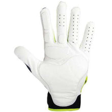 The All Star System7 Catcher's Protective Inner Glove (CG5001) is a white goat skin leather glove with black and neon green accents, shown palm up. It features finger perforations for breathability and reinforced palm padding.