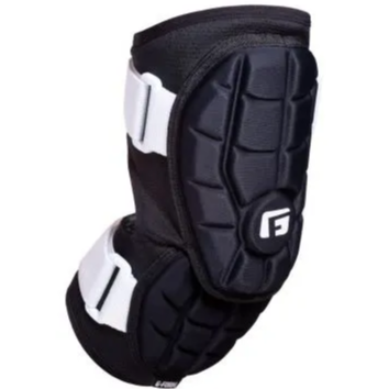 The G-Form Elite 2 Batter's Elbow Guard (EP1410) by G-Form features black and white SmartFlex padding for superior protection, inspired by the technology used in high-performance baseball elbow guards.