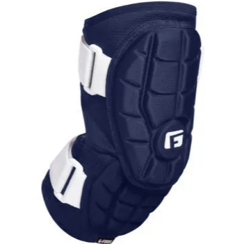 The G-Form Elite 2 Batter's Elbow Guard (EP1410) by G-Form features SmartFlex padding, white adjustable straps, and a bold G logo—offering sports-ready protection inspired by the secure fit of a baseball elbow guard.