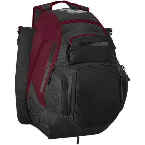 The DeMarini Voodoo OG Backpack: WB57117 is a stylish black and red backpack by DeMarini, ideal for carrying all your baseball gear to the field.