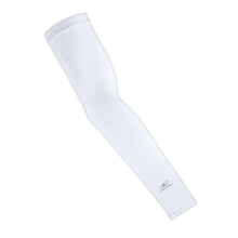 The Lizard Skins Lizark Skins Performance Arm Sleeve: ARMS5000 in white is shown solo with a subtle logo near the wrist, set against a plain white background.