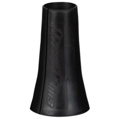 The Lizard Skins Bat Taper - Flared (BATTF100) by Lizard Skins is a black, conical rubber sleeve with a slightly flared base for enhanced bat control and subtle side embossing.