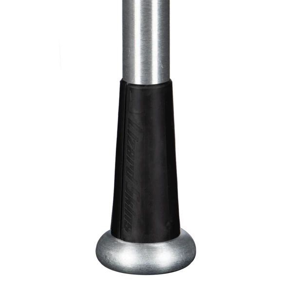 Close-up of the Lizard Skins Bat Taper - Standard (BATTS100) by Lizard Skins at the end of a metal bat resting upright in a black rubber tee, highlighting the bat taper.