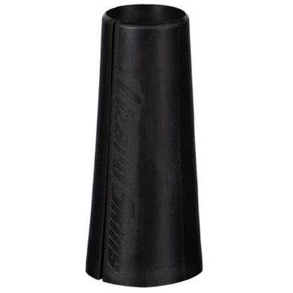 The Lizard Skins Bat Taper - Standard (BATTS100) is a black plastic grip accessory by Lizard Skins, designed to improve the comfort and grip of composite or metal bats.