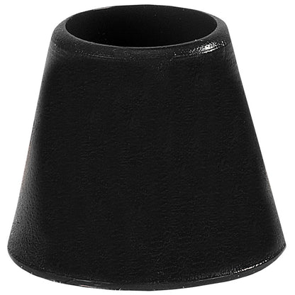 A black, cone-shaped rubber cap with a hollow center, like the Markwort Knobcuff EZ Taper (3 Pack): KCEZ3, from Markwort, is often used as a protective end for canes, walking sticks, or furniture legs.