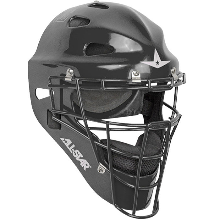 The All Star Future Star Series Catcher's Kit: CK-FS2 is a black helmet with a face guard, ideal for your youth catcher's set or complete catching kit.
