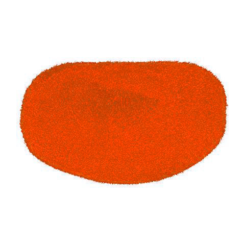 A single orange oval object, with a rough, granular texture against a white background—evoking the sturdy protection of the Rip It Chin Cup for Defense Softball Fielder's Mask (DGCHIN) by Rip It.