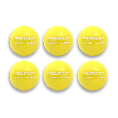 PowerNet 2.8" Weighted Hitting and Batting Training Ball (6 Pack): 1004