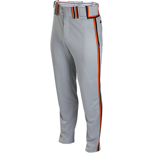 The Rawlings Adult Premium Plated Braid Baseball/Softball Pants (RP150) feature a belt, 2-way stretch polyester, a semi-relaxed fit, and pro style details for comfort and performance.